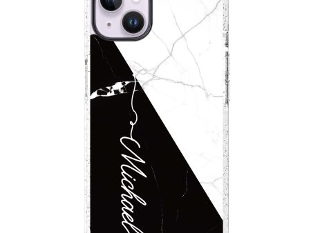 White And Black Marble iPhone 14 Plus Durashock Case Online Sale