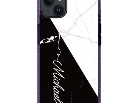 White And Black Marble iPhone 14 Durashock Case For Discount