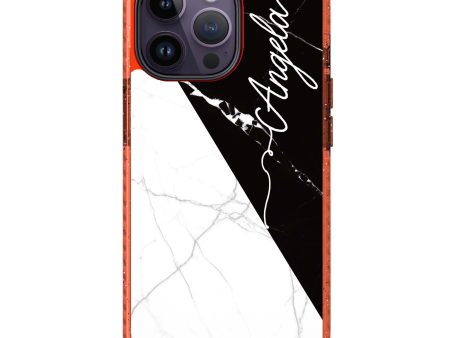 Black And White Marble iPhone 14 Pro Durashock Case Cheap