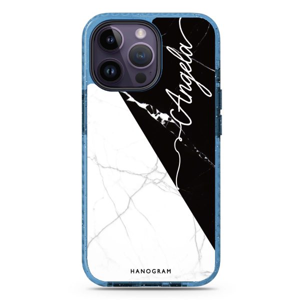 Black And White Marble iPhone 14 Pro Max Durashock Case Online now