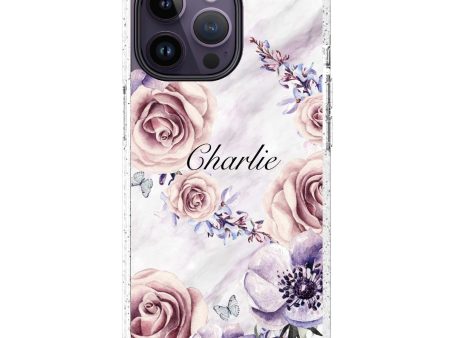 White Marble & Flower iPhone 14 Pro Durashock Case Discount