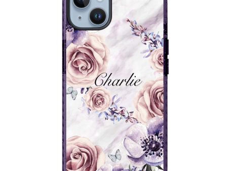 White Marble & Flower iPhone 14 Plus Durashock Case Sale