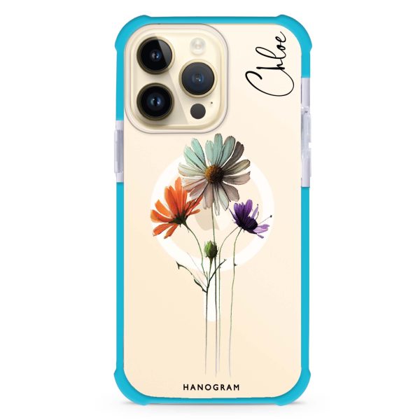 A watercolour floral iPhone 14 Pro Max MagSafe Compatible Ultra Shockproof Case For Cheap