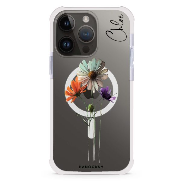 A watercolour floral iPhone 14 Pro Max MagSafe Compatible Ultra Shockproof Case For Cheap