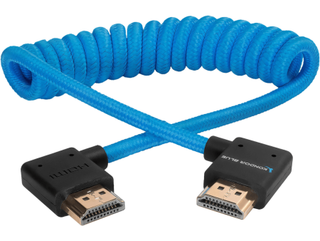 Kondor Blue Coiled Right-Angle High-Speed HDMI Cable (Kondor Blue, 12 to 24 ) on Sale