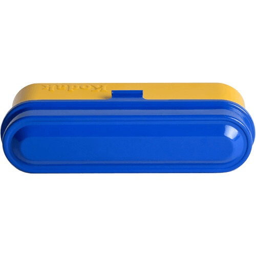 Kodak Steel 135mm Film Case (Blue Lid Yellow Body) For Sale